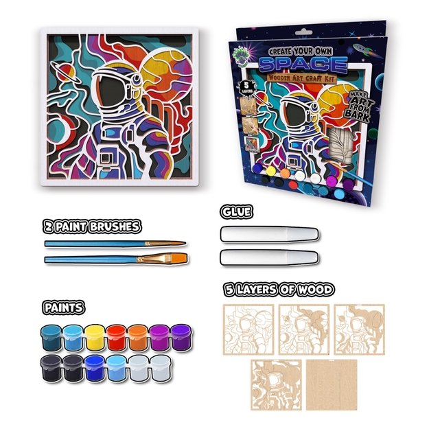 Splat Planet medinis 3D spalvinimo paveikslas, Kosmosas 7