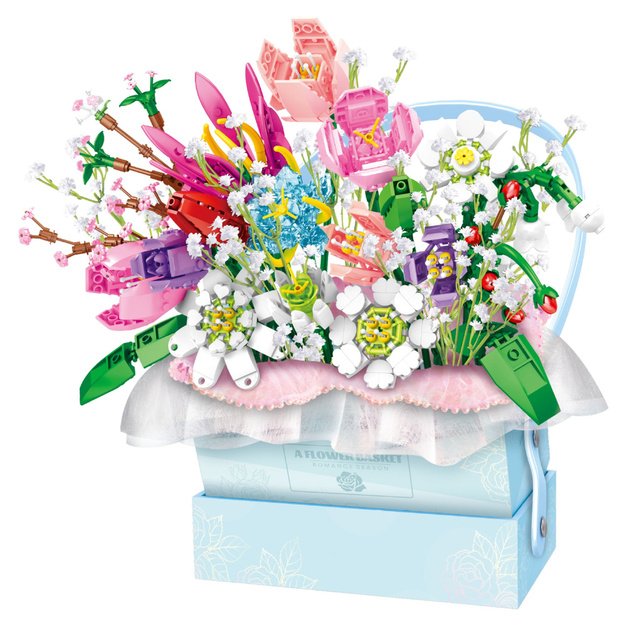 Construction Blocks Composition in a Box Floral Blue LED Box 761pcs. 1