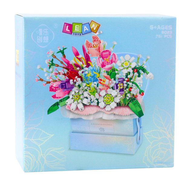 Construction Blocks Composition in a Box Floral Blue LED Box 761pcs. 2