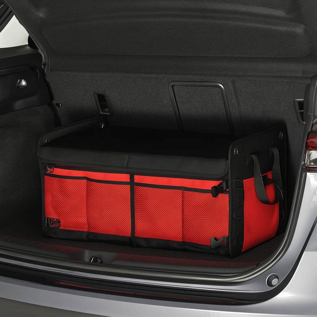 Automobilio bagažinės organizatoriaus krepšys juodai raudonas 58x37x32 12