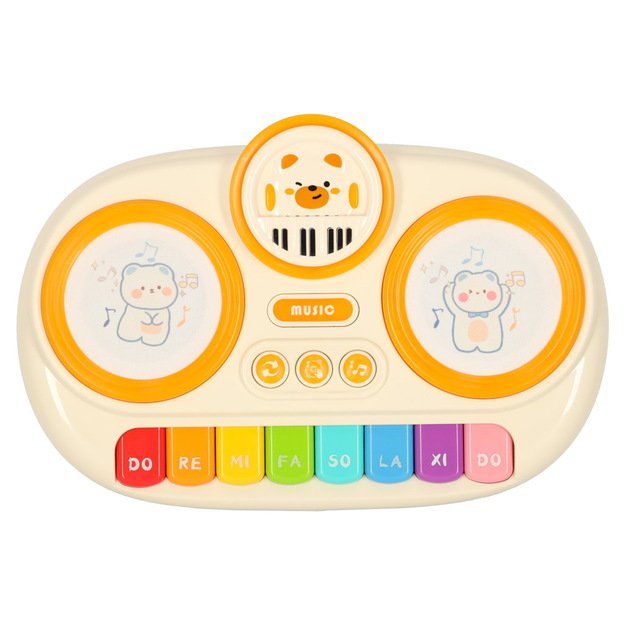 Vaikiški interaktyvūs vargonai pianinas edukacinis smėlio spalvos 2