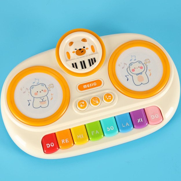 Vaikiški interaktyvūs vargonai pianinas edukacinis smėlio spalvos 9