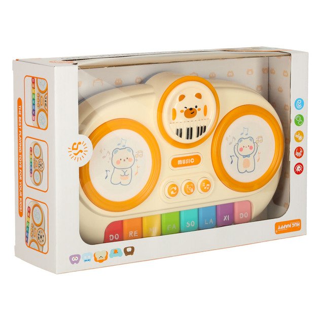 Vaikiški interaktyvūs vargonai pianinas edukacinis smėlio spalvos 13