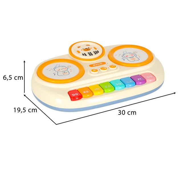 Vaikiški interaktyvūs vargonai pianinas edukacinis smėlio spalvos 12