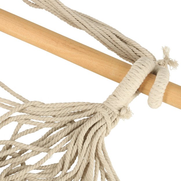 Braziliška kėdė su kojų atramomis, kabantis gulto baldas sūpynės 130 cm, smėlio spalvos 6