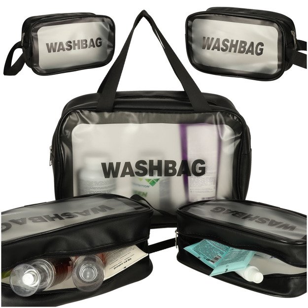 Cosmetic Bag Set (Black)