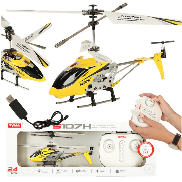 SYMA S107H RC sraigtasparnis 2.4GHz RTF geltonos spalvos