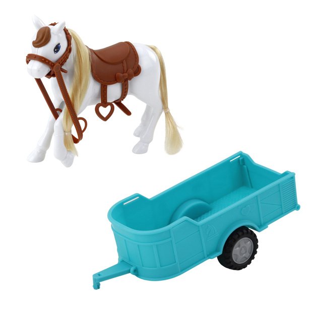 Ankiki Doll Set Convertible Car with Trailer and Horse 3