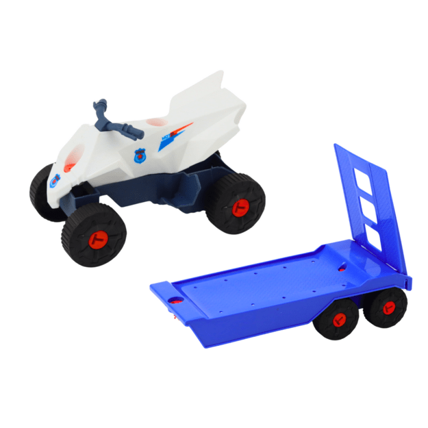Modern Car Set with Quad Bike and Tow Truck for Dismantling DIY Blue 3