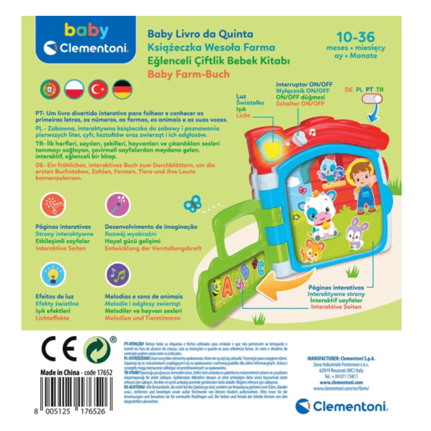 Interactive Educational Book: Farm (Polish and German Language) Clementoni 17652 3