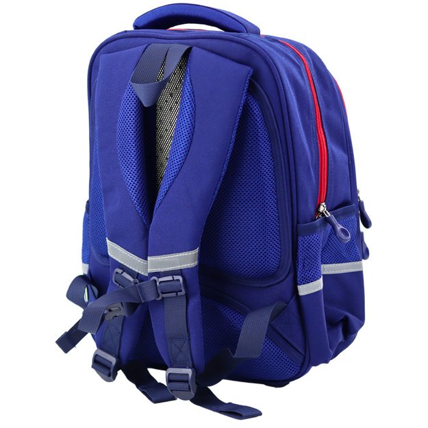 School Backpack Chest Strap Navy Blue Red 20L 38cm 1