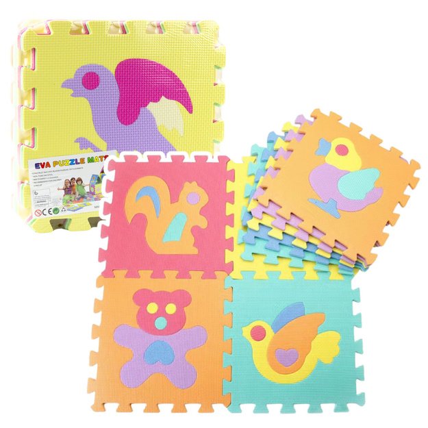 Soft Puzzle Educational Mat Animals EVA Foam Colorful 9 pcs.