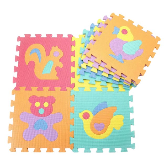 Soft Puzzle Educational Mat Animals EVA Foam Colorful 9 pcs. 1