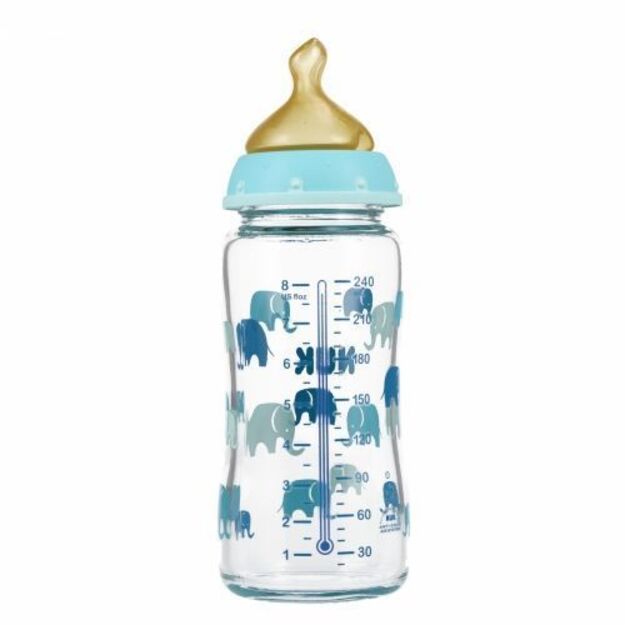 443711 GLASS BOTTLE 240ML WITH TEMPERATURE GAUGE 0-6 573370,10745122 TURQUOISE