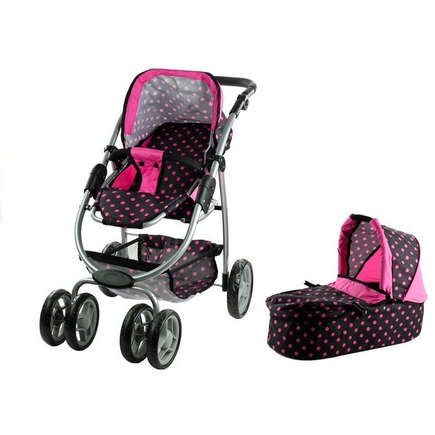 2in1 Doll Bogie and Stroller Alice - Black With Pink Dots 23