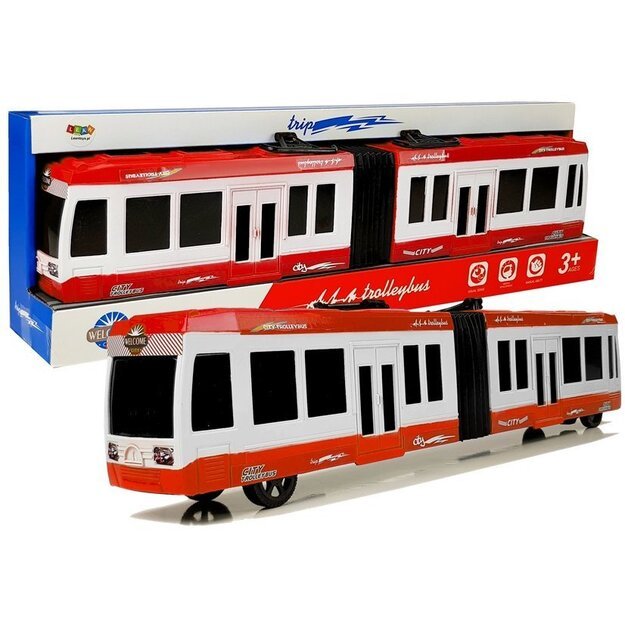 Sujungtas autobusas su frikcine pavara Raudona