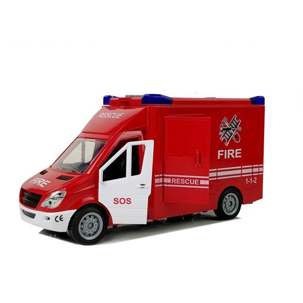 Gaisrinis automobilis su frikcine garso pavara, atidarantis duris 2