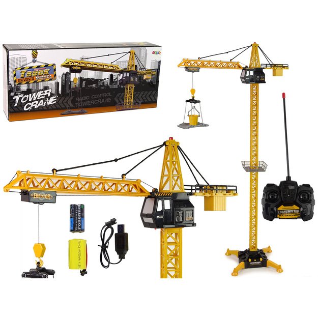 Huge crane + R/C remote control  Height 183 cm 2 working levels
