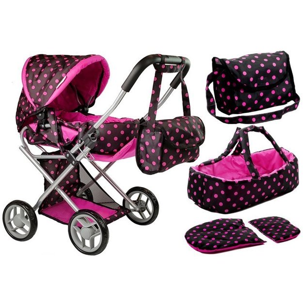 Alice Doll Pram Carrier Bag Black-Pink 9
