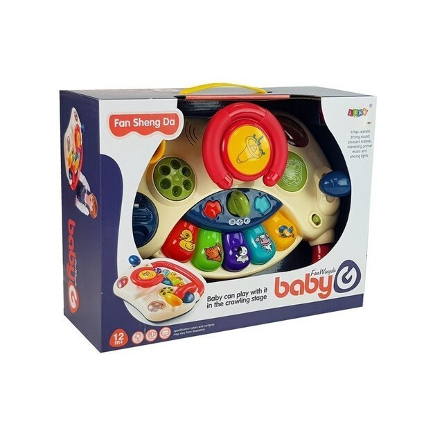 Interaktyvus kūdikių vairas pianinas Gyvūnų garsai Telefonas 5