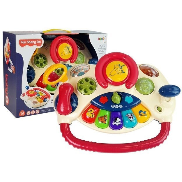Interaktyvus kūdikių vairas pianinas Gyvūnų garsai Telefonas
