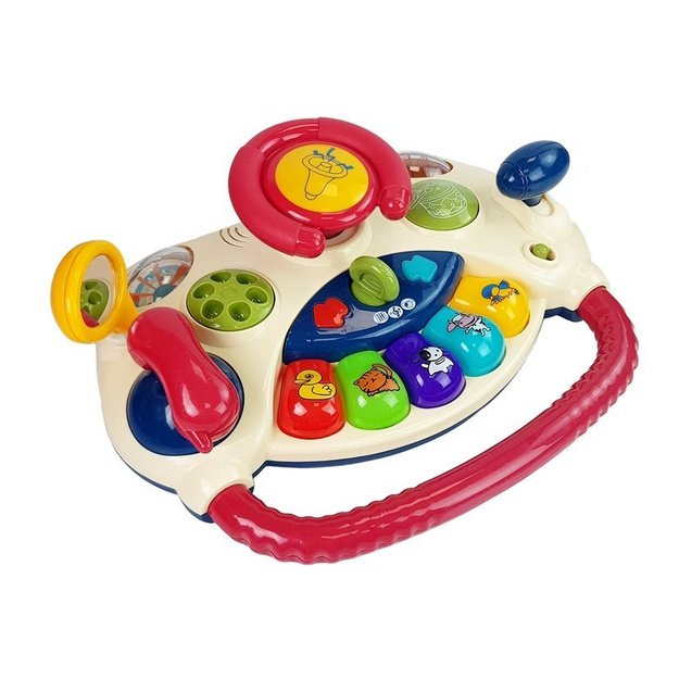 Interaktyvus kūdikių vairas pianinas Gyvūnų garsai Telefonas 1
