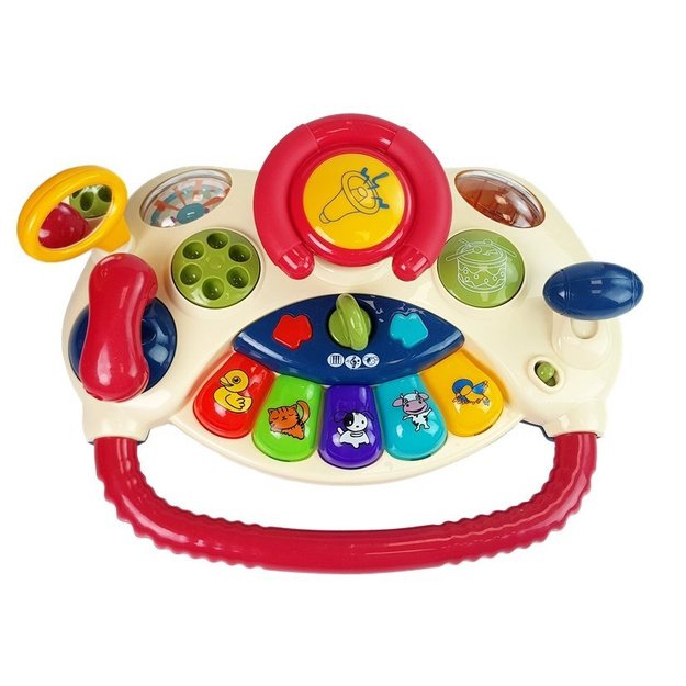 Interaktyvus kūdikių vairas pianinas Gyvūnų garsai Telefonas 6