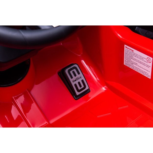 Akumuliatorinis automobilis BMW M5 su platforma tėvams, raudonas, lakuotas
