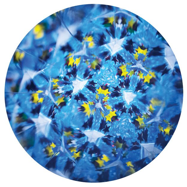 Svoora kaleidoskopas su tūbele, Mėlyni raštai, 10 cm 4