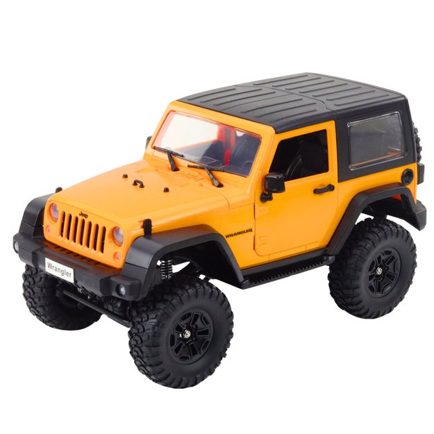 RC Jeep Wrangler Rock Crawler Orange 1:14 Remote Controlled Off-Road Vehicle 1