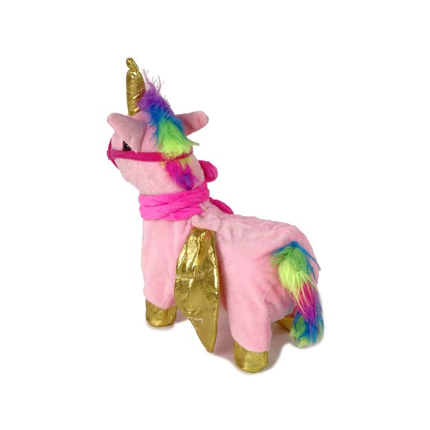 Mascot Interactive Horse Pink Golden Wings Music
