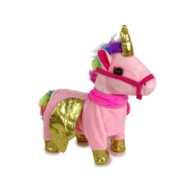 Mascot Interactive Horse Pink Golden Wings Music