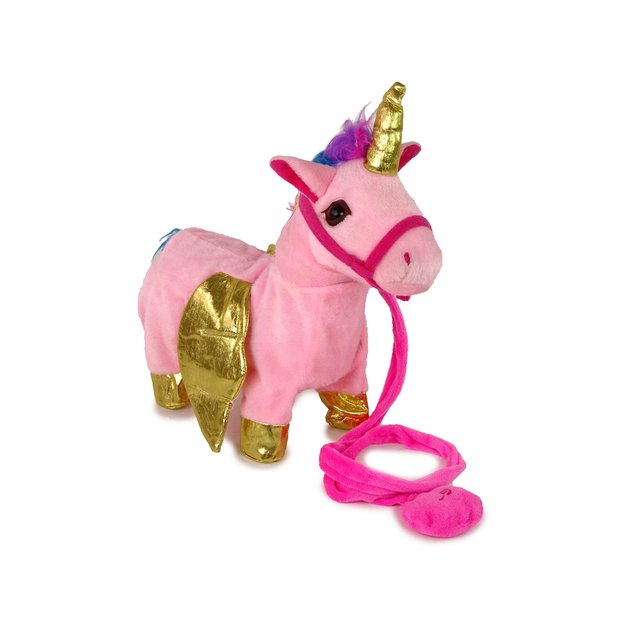 Mascot Interactive Horse Pink Golden Wings Music