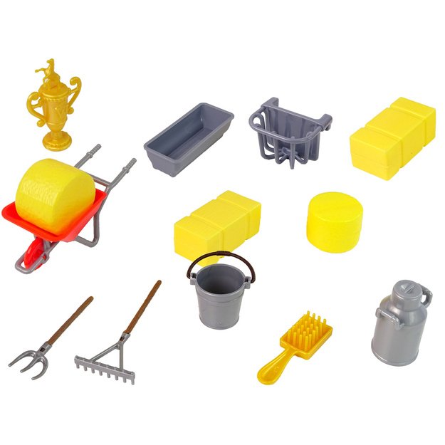 Rinkinys Ūkio arklidės figūros Šukuojantys arklių reikmenys 10