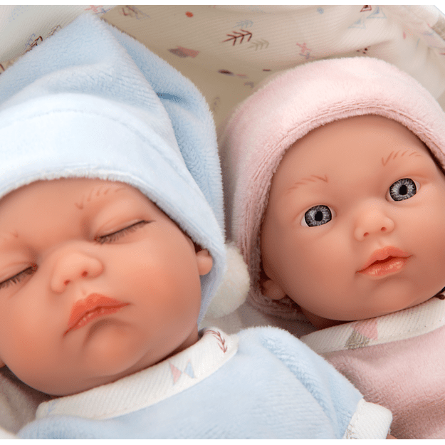 Arias kūdikėliai dvynukai baltoje nešyklėje, 26 cm 3