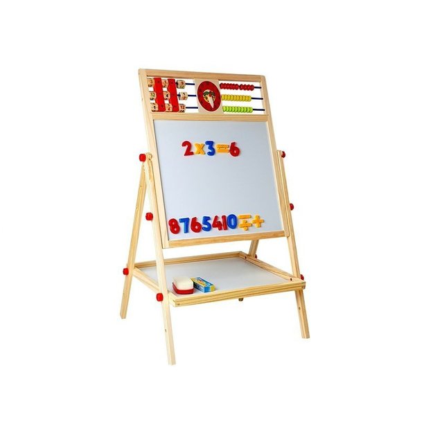 Wooden Chalk Board. Abacus. Clock, Numbers, and Magnet 2