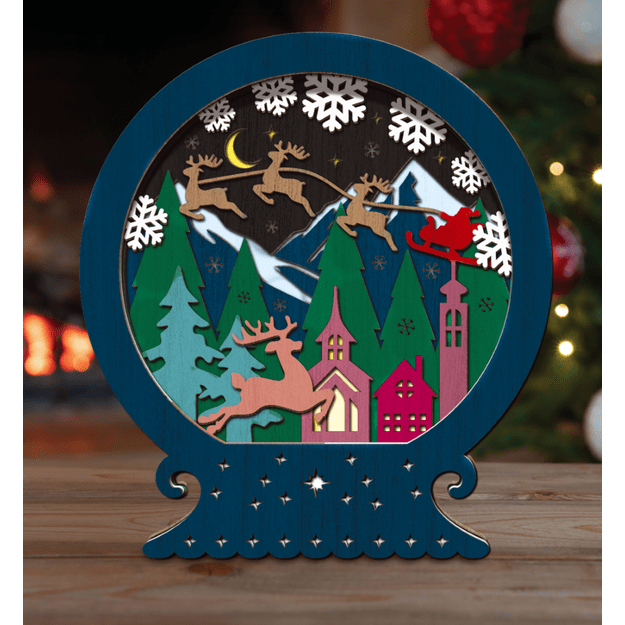 Splat Planet 3D medinis paveikslas, Kalėdinis sniego gaublys 3