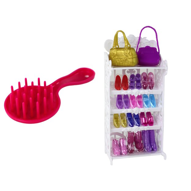 Lėlė Lucy, rožinė blizganti suknelė, batelių rinkinys 3