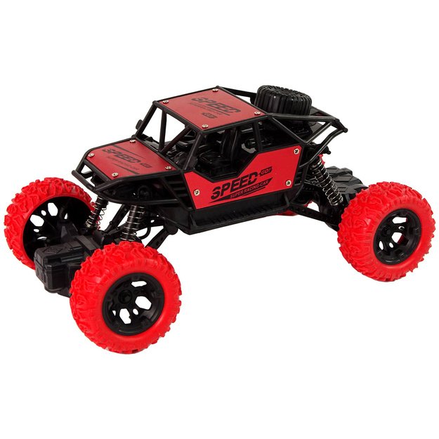 Nuotoliniu būdu valdomas automobilis R/C 1:18 raudonos spalvos. 4