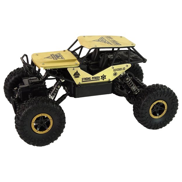 Auto RC Aukšti ratai 1:18 plastikiniai juodai auksiniai 8