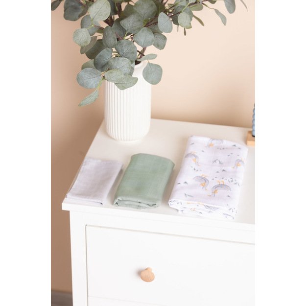 3 dalių muslino vystyklų rinkinys  EG-0100 4