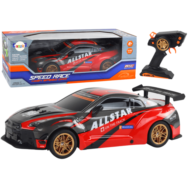 Didelis nuotoliniu būdu valdomas sportinis automobilis 1:10 raudonas