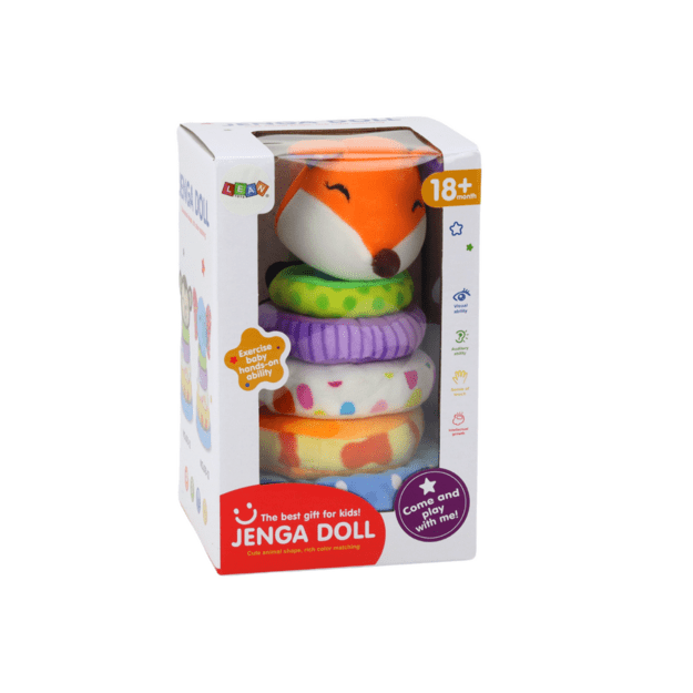 Pliušinė piramidinė lapė Edukacinis talismanas Spalvotas 27 cm 3