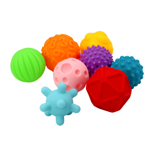 Set of Sensory Balls Various Textures 8 Colorful Pieces