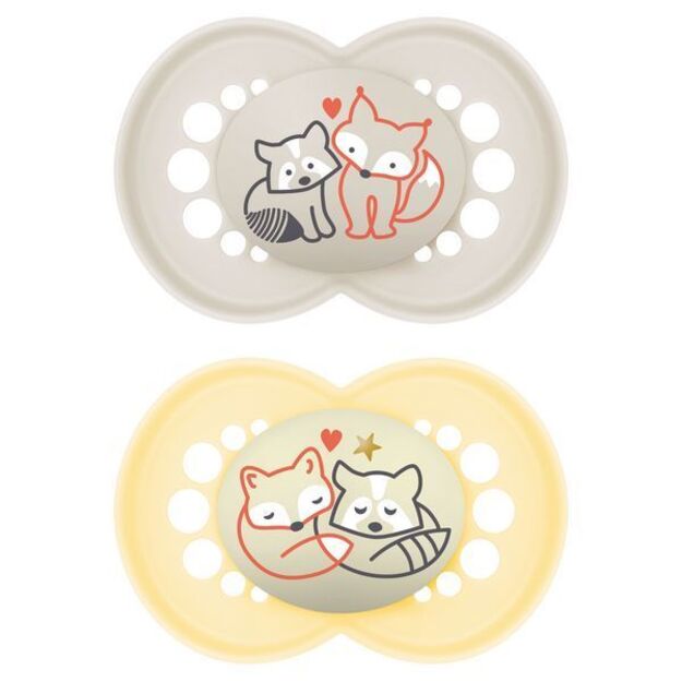 0912 PACIFIER ORIGINAL DAY&NIGHT 16+ PLANET LOVE BEIGE