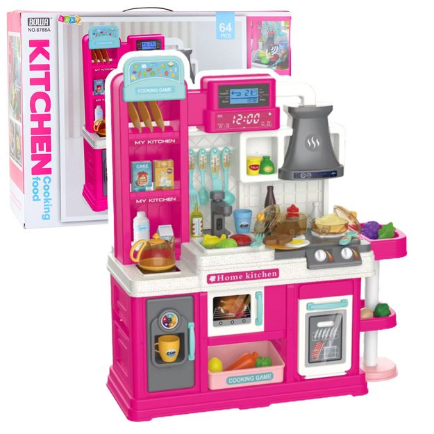 Children s Kitchen Water Cycle Color Changing Food Steam Pink 64 pcs.