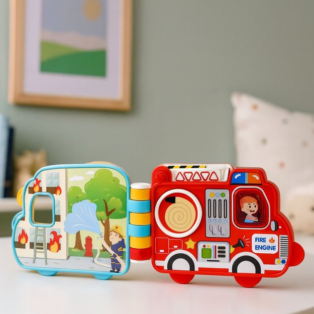 Interactive Educational Book Vehicles Lights Sounds Moving Elements 5