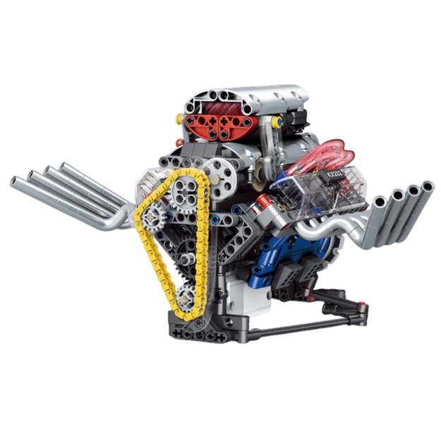 Construction Bricks Set Engine Model V Powered 665 pcs. 1