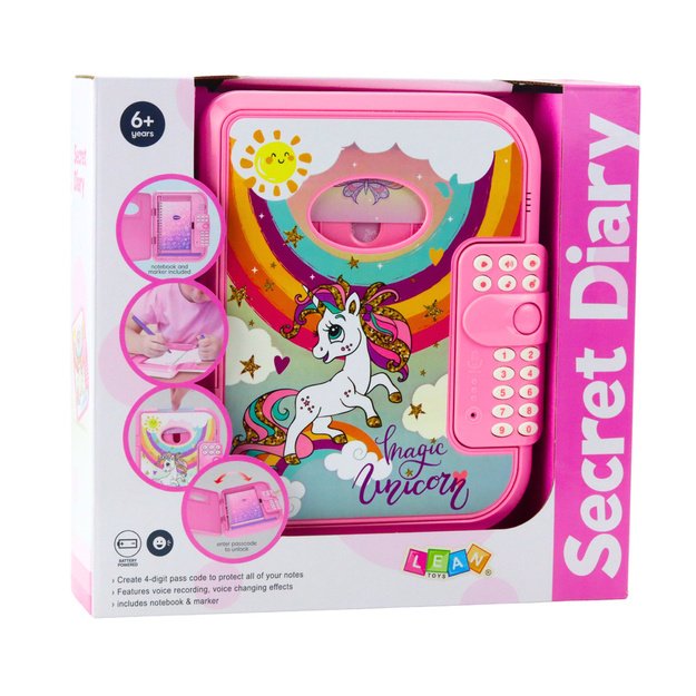 Diary Notebook Code Unicorn Voice Recording Quiz Melodies Pink 5