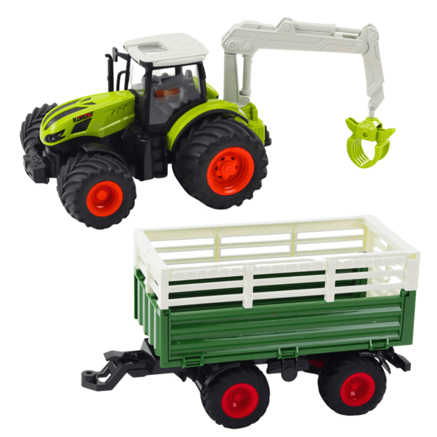 Agricultural Tractor With Trailer And Grapple Remote Controlled RC 2.4G